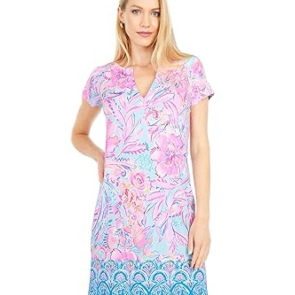 Lilly Pulitzer Sophiletta Floral Pink and Blue Swim Dress